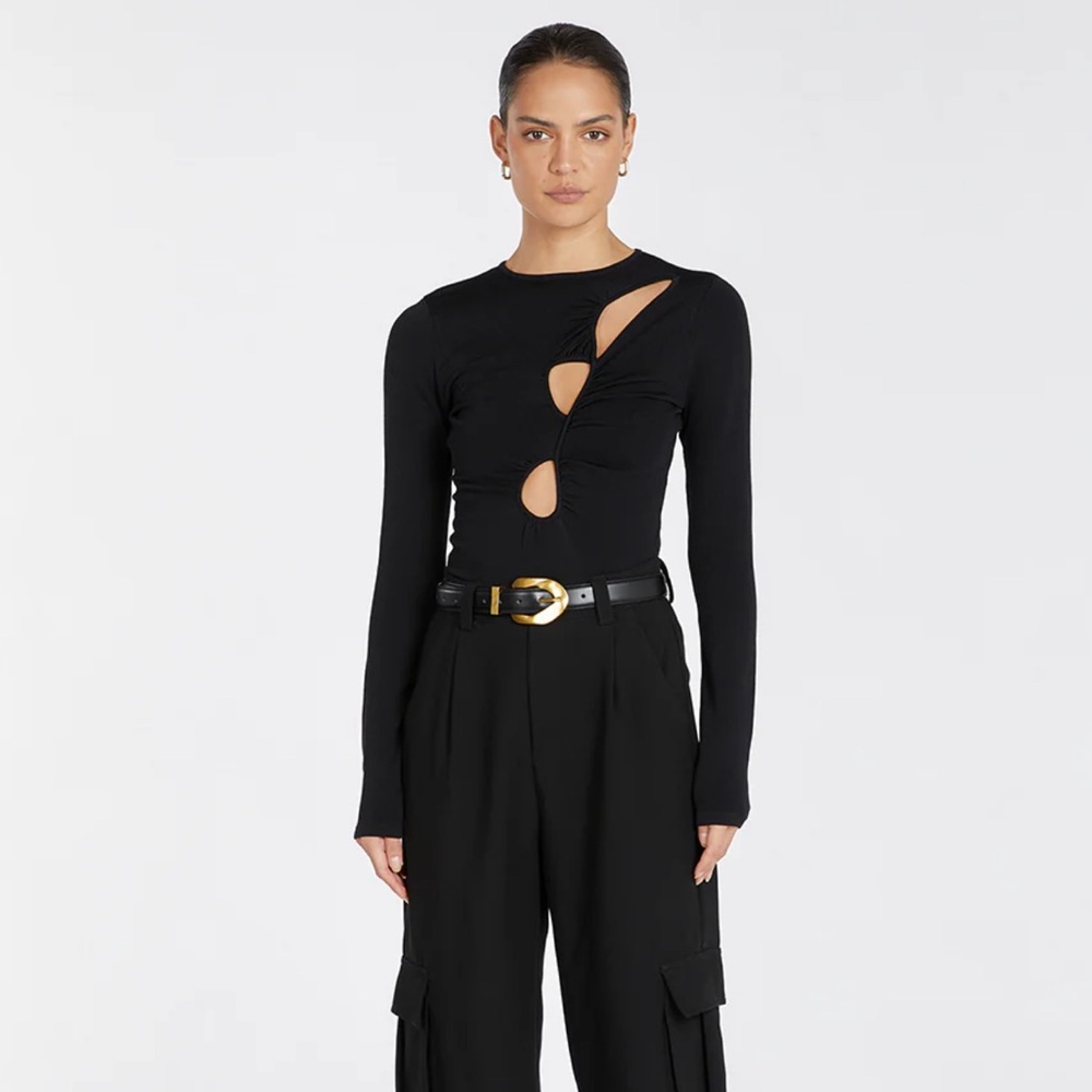 NEW WITH TAGS DISSH black cut out long sleeve top